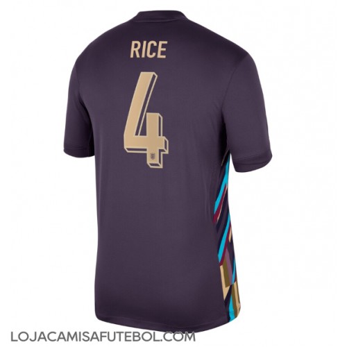 Camisa de Futebol Inglaterra Declan Rice #4 Equipamento Secundário Europeu 2024 Manga Curta